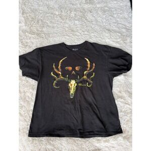 Bone Collector Mens 2XL Black Short Sleeve Graphic Deer‎ Skull T-Shirt